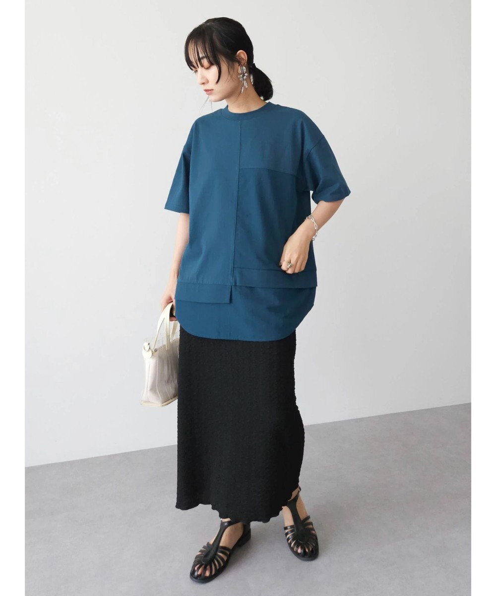 Green Parks 異素材切替ドッキングチュニック 