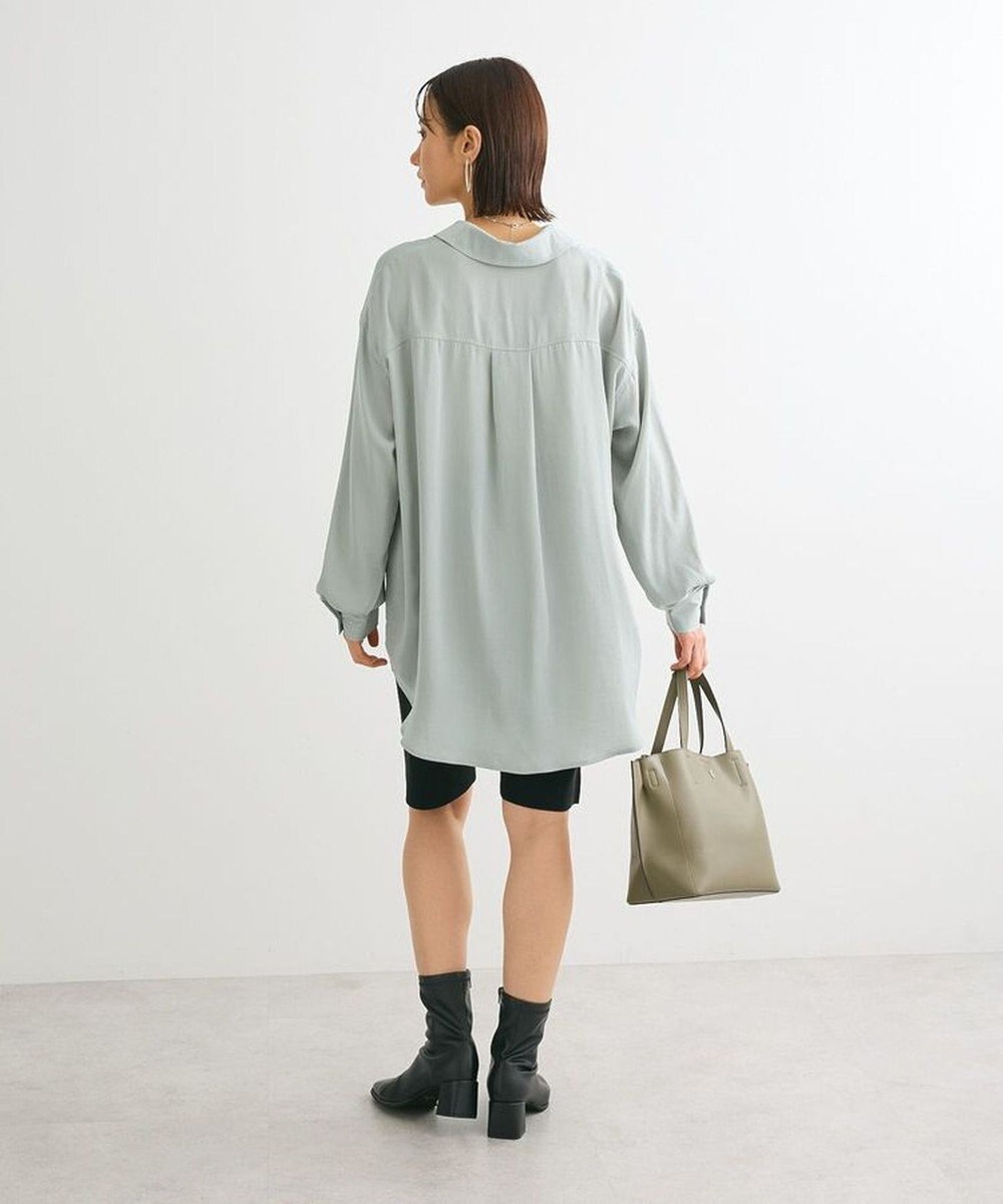 Green Parks ・ＳＵＧＡＲ　ＳＰＯＯＮ　サテンオーバーシャツチュニック 