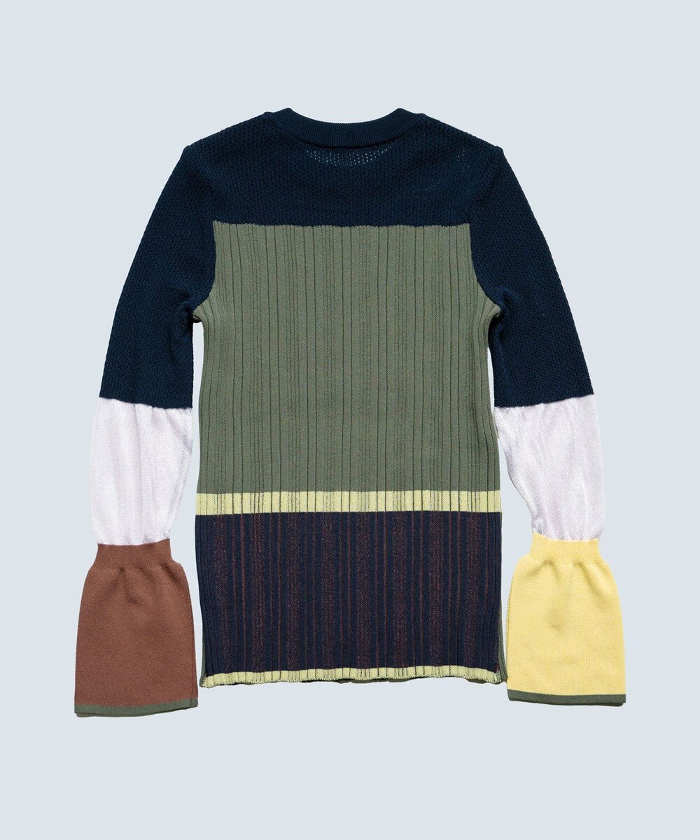 COQ CACTUS カラーブロックリブニット 