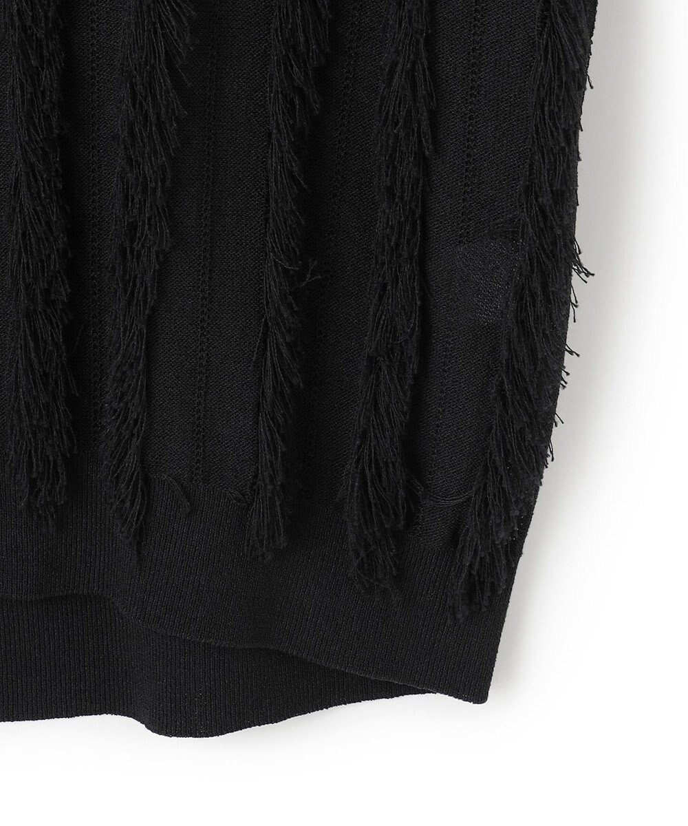 ICB L 【洗える】カットジャガード Vネックニット 