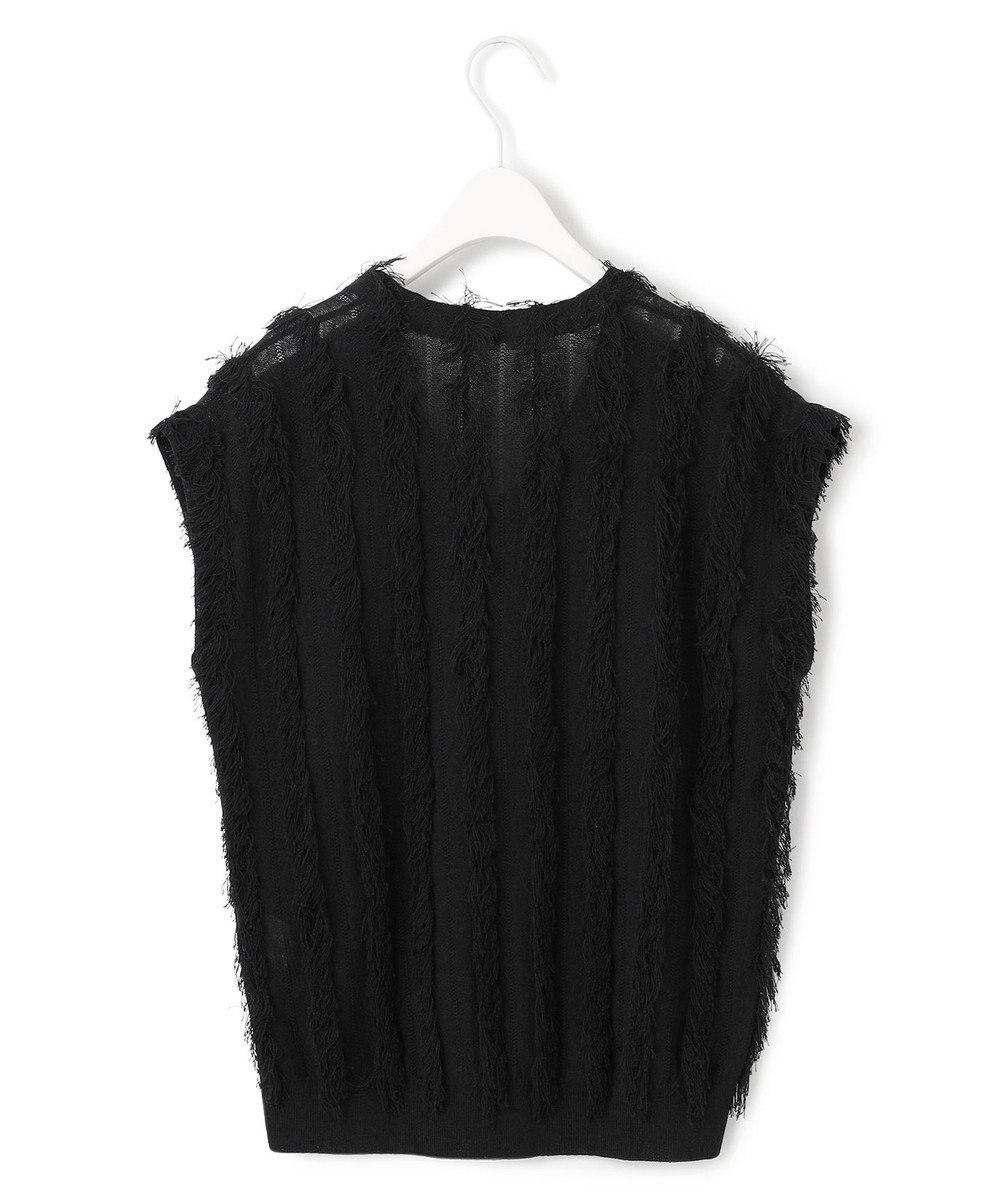 ICB L 【洗える】カットジャガード Vネックニット 