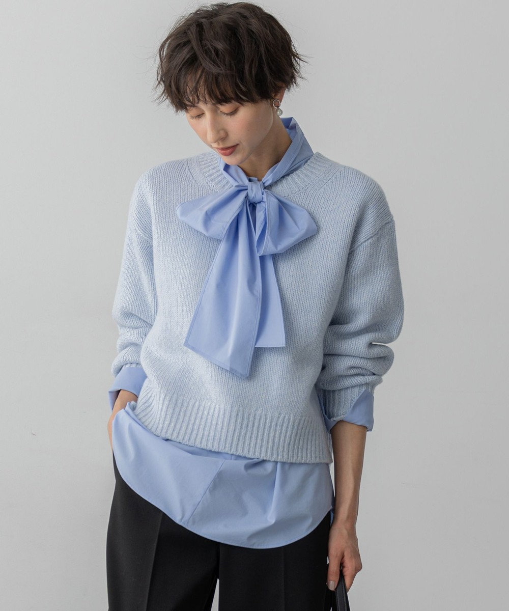 23区 S 【洗える】ウールカシミヤ パフスリーブ ニット 