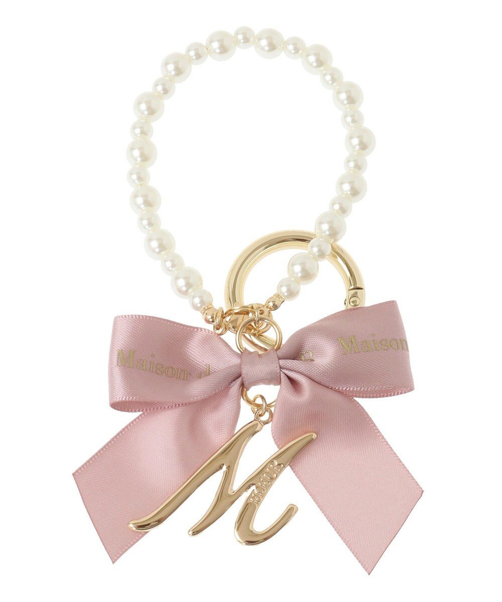 Maison de FLEUR イニシャルリボンパールチャーム 