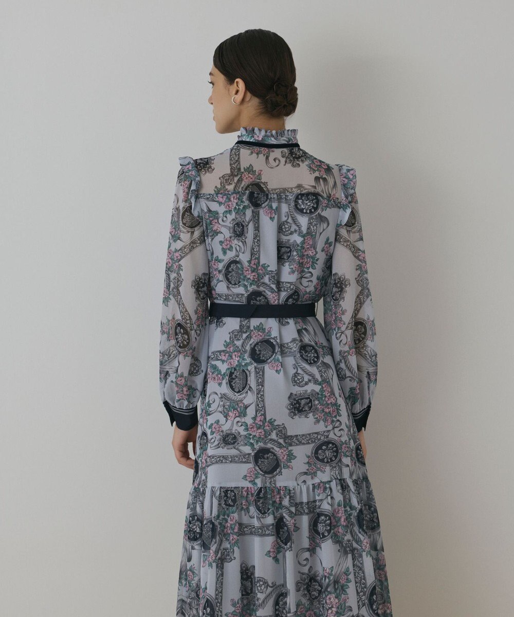 GRACE CONTINENTAL オーナメントフラワープリントワンピース 