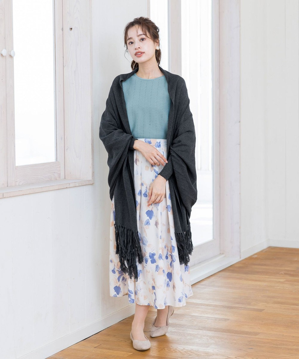 Tiaclasse ストール風カーディガン 