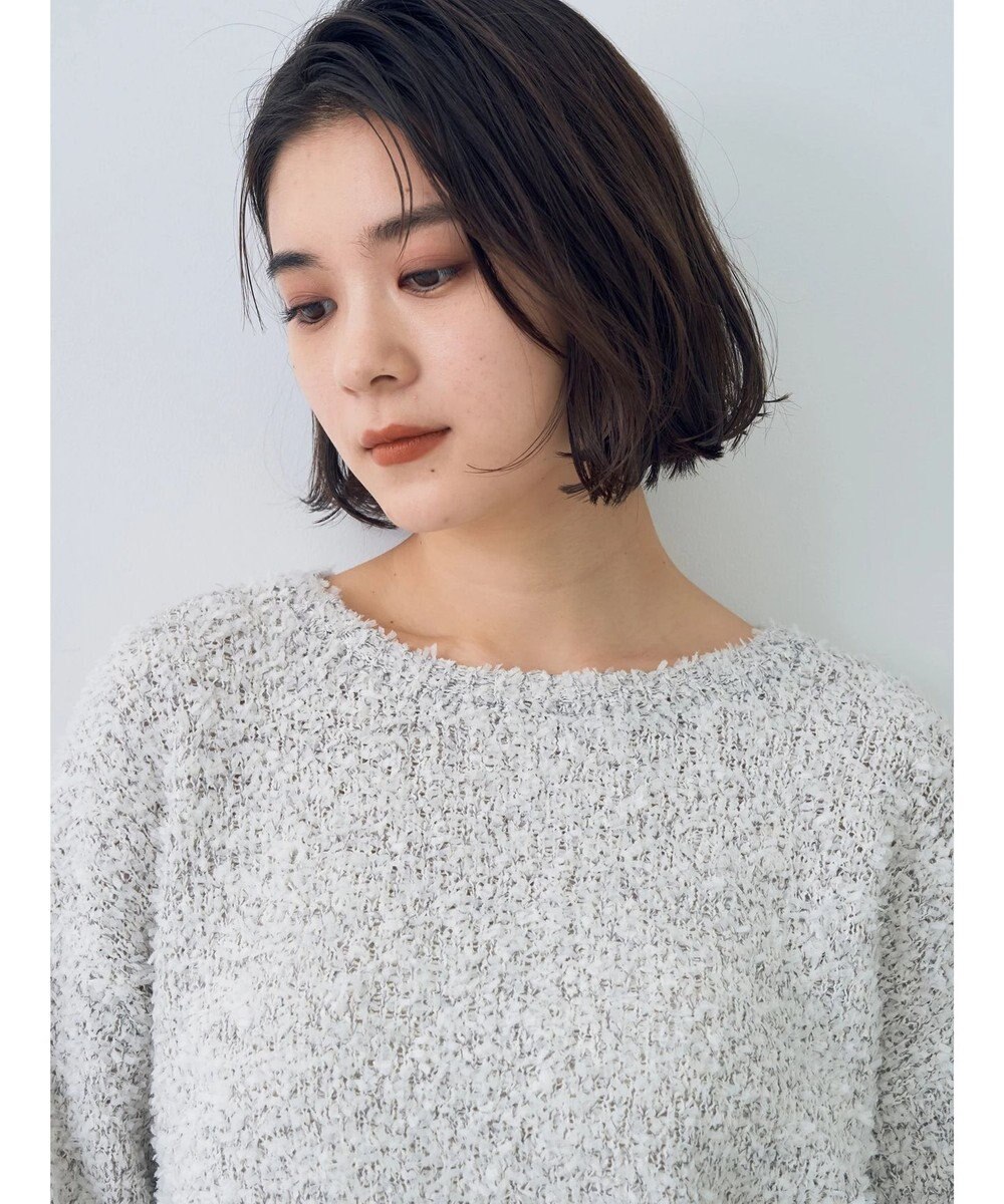 YECCA VECCA レースアップリボンヤーンニット 