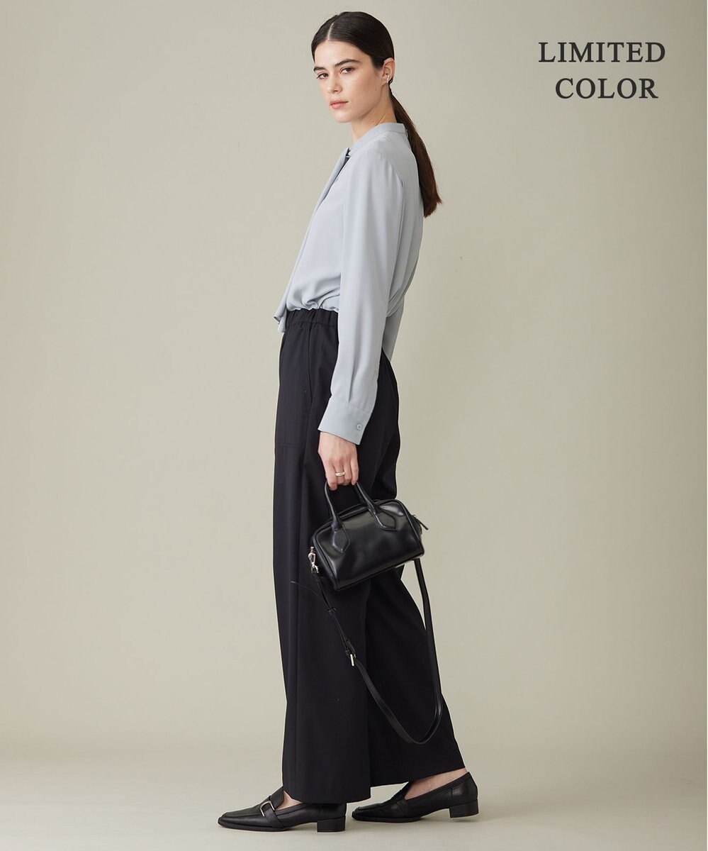 ICB L 【WEB限定カラーあり・速乾・洗える】BackSatinAmunzen スカーフタイブラウス 