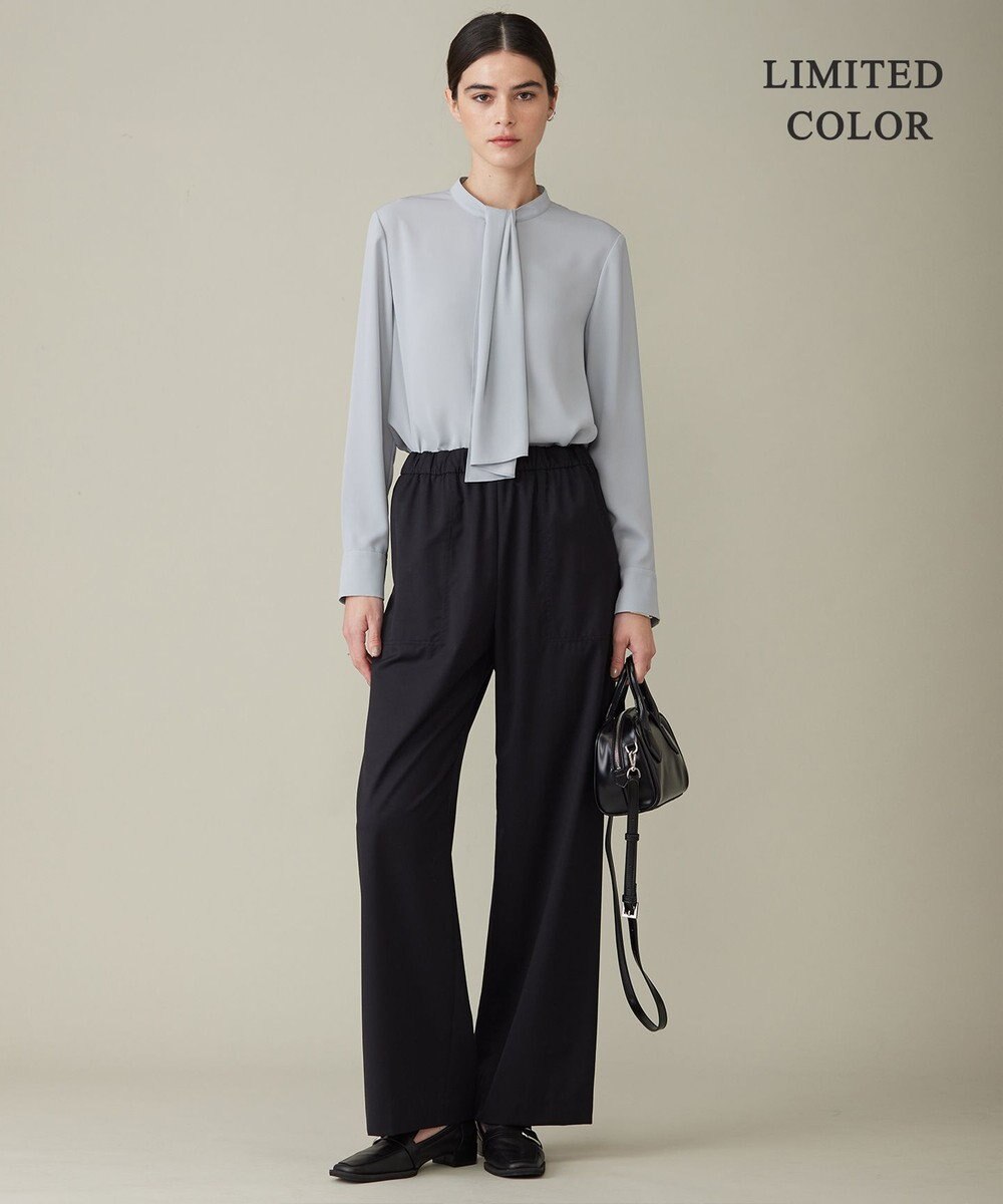 ICB 【WEB限定カラーあり・速乾・洗える】BackSatinAmunzen スカーフタイブラウス 