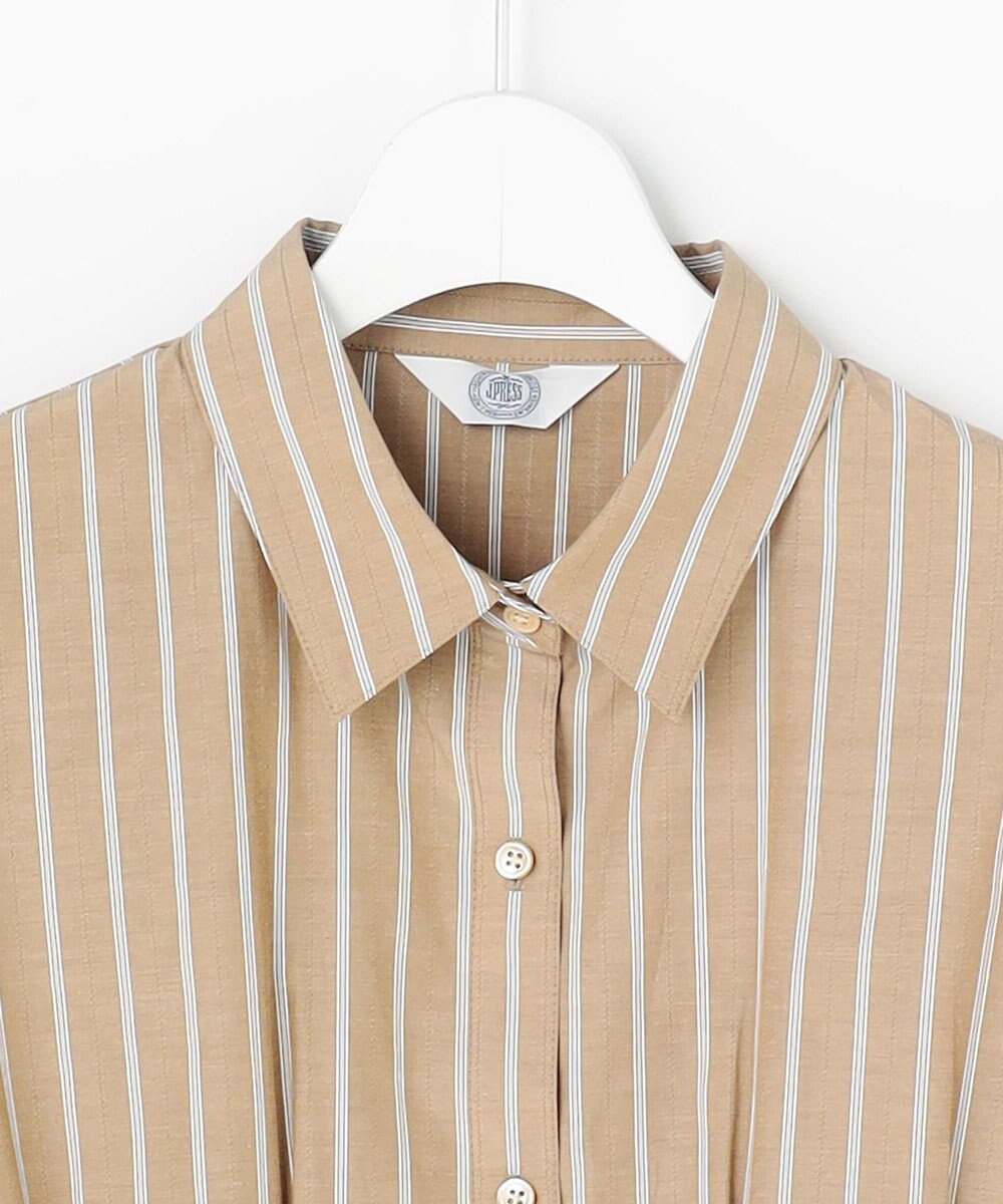 J.PRESS LADIES L TC ハイカウントストライプ シャツ ブラウス 