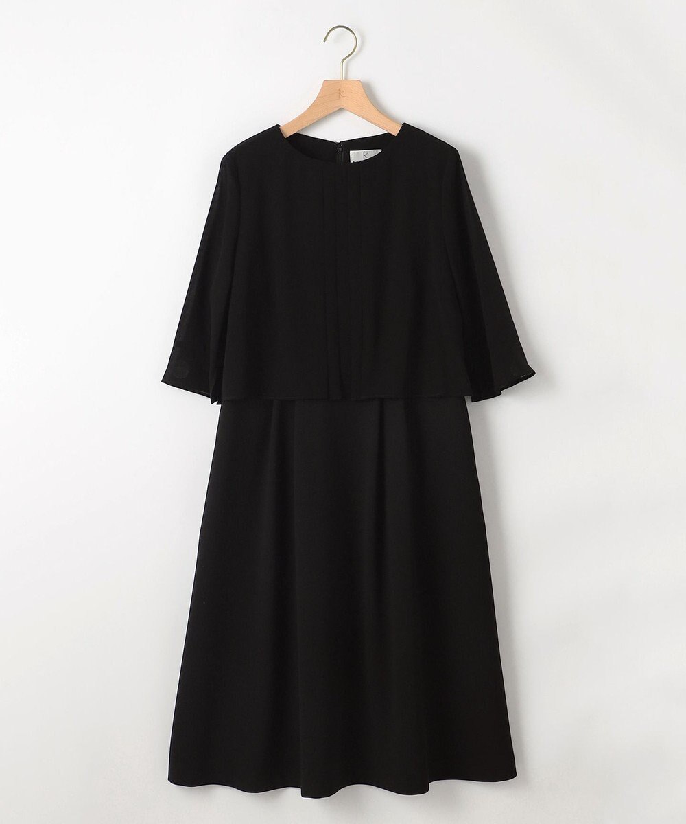 組曲 NOIR 【洗える】ウォッシャブルストレッチバックサテン ジャケット＋ワンピース 