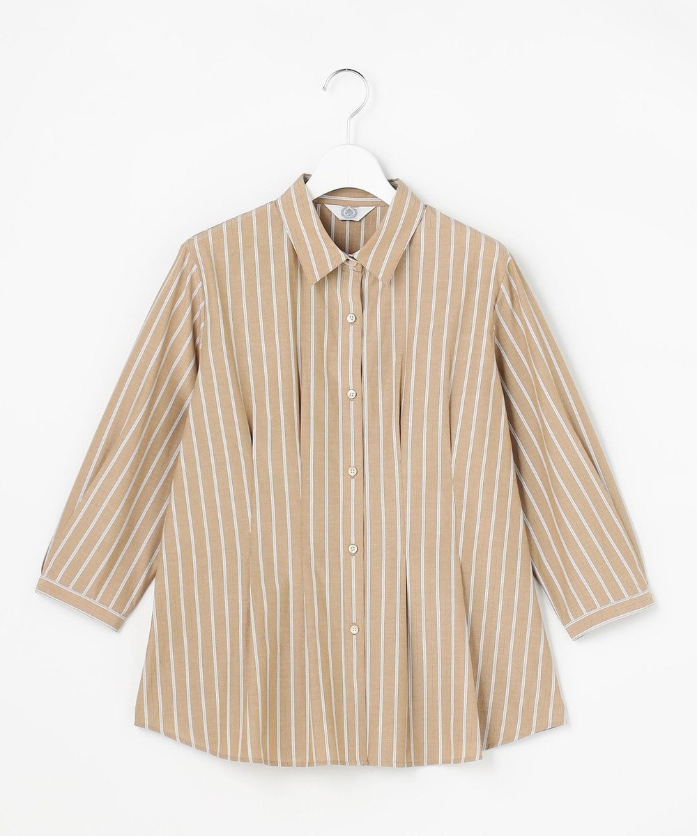 J.PRESS LADIES L TC ハイカウントストライプ シャツ ブラウス 