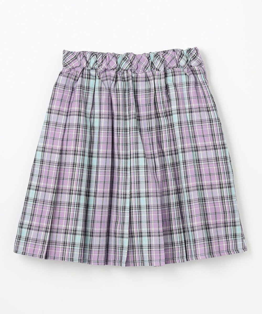 ANY KIDS ラメチェックプリーツスカパン 