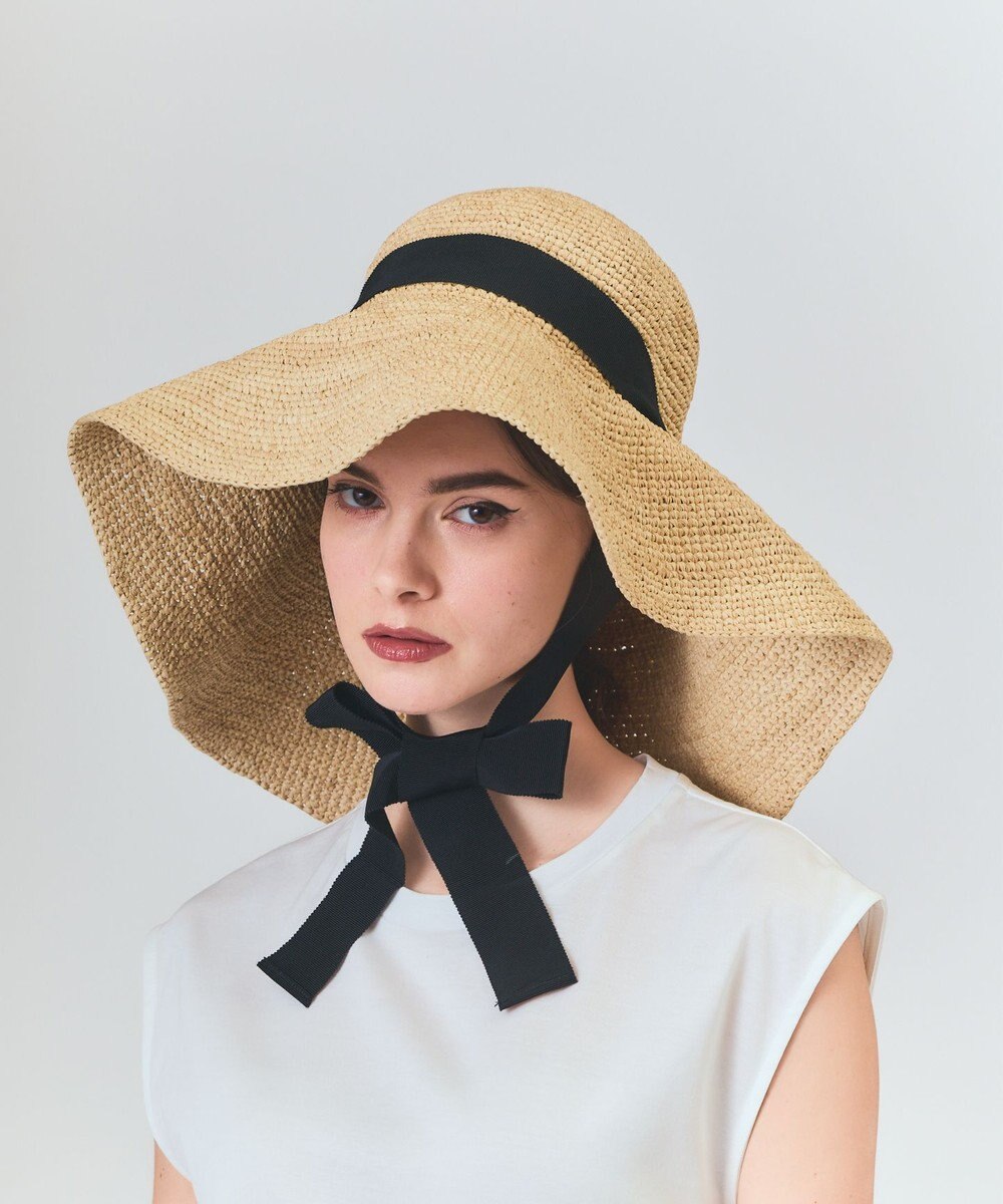 GRACE CONTINENTAL N.H Paris  ラフィアリボンハット 