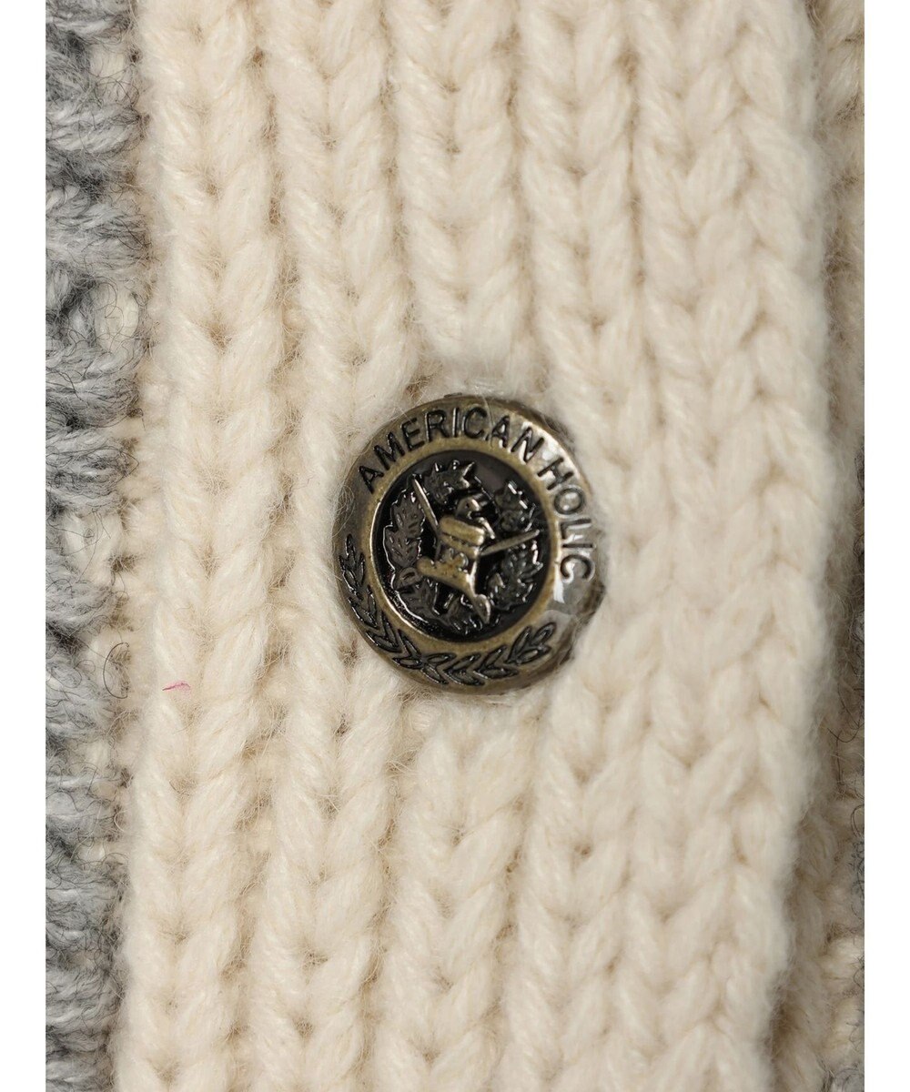 AMERICAN HOLIC 配色ケーブルニットカーディガン 