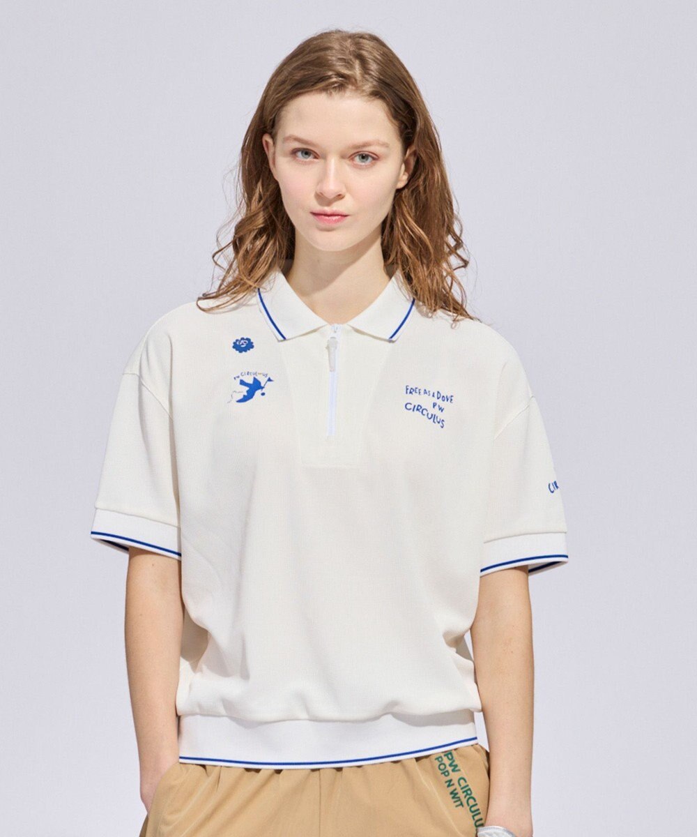 PW CIRCULUS 【WOMEN】ミニワッフル鹿の子ポロ ゴルフウェア レディース 