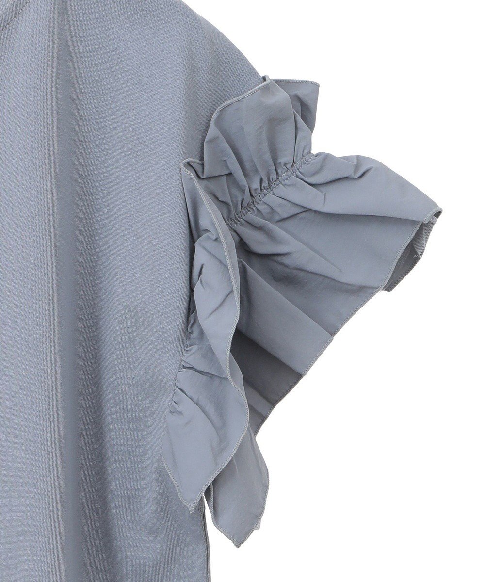 earth music&ecology 【接触冷感/洗濯機可】ギャザーフリルスリーブカットソー 