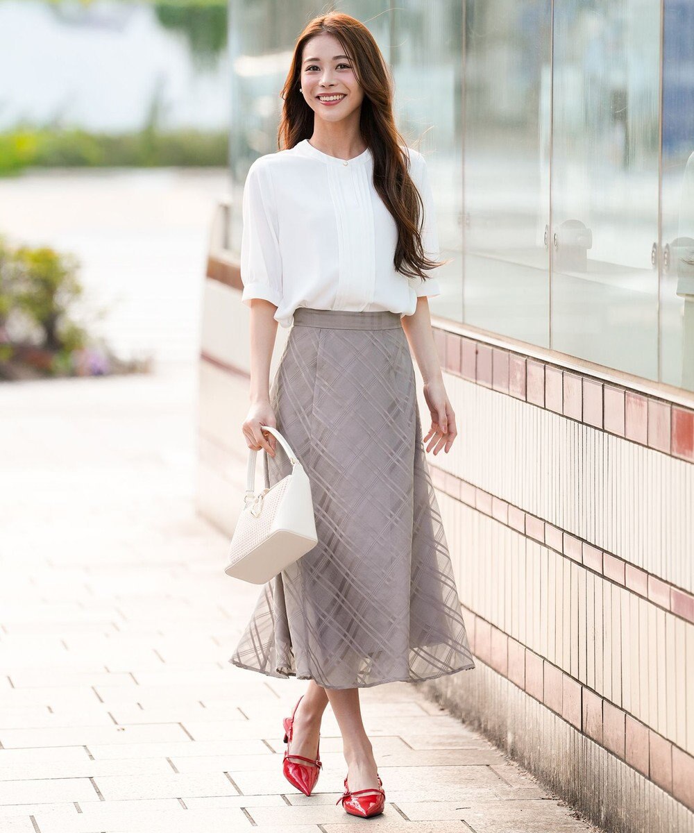 ANY SIS シアーチェック スカート 