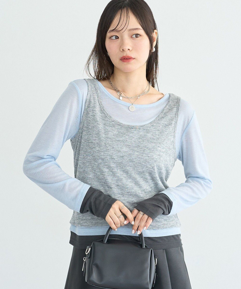 earth music&ecology SET2点ハイショクシアータンクトップ+ロンT 