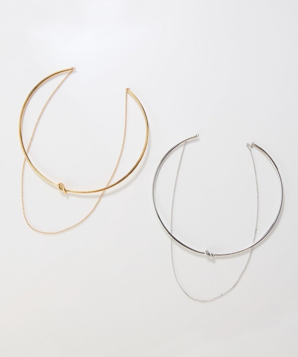 Phoebe ノットラインレイヤードチョーカー　シルバー/ネックレス/ネックカフ/36cm 