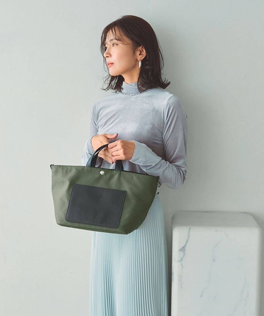 TOPKAPI 【Breath TOPKAPI sis】【WEB限定】ナイロン レザーポケット ミニ トートバッグ ショルダー付き 軽量 / CALM カーム 