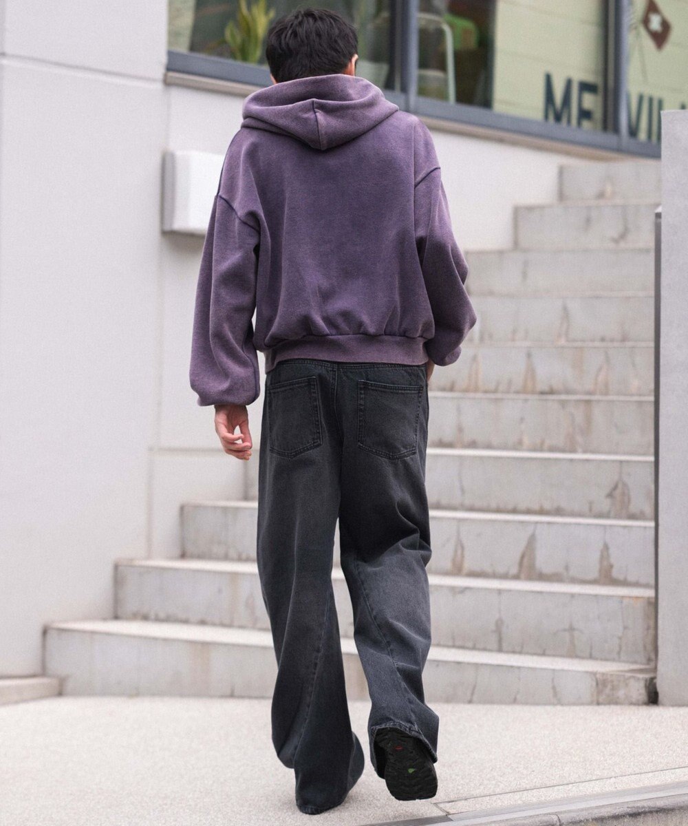 WEGO 【ウエスト調整可/SMLサイズ展開】ローライズカバーフィットフレアデニムパンツ 