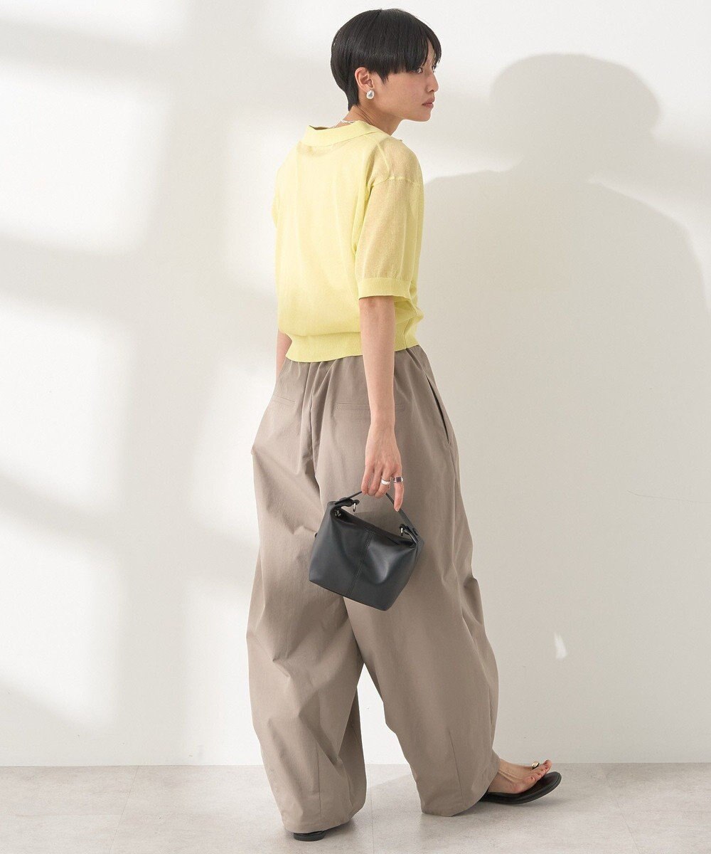 AMERICAN HOLIC ウォッシャブルシアーニット半袖ポロシャツ 