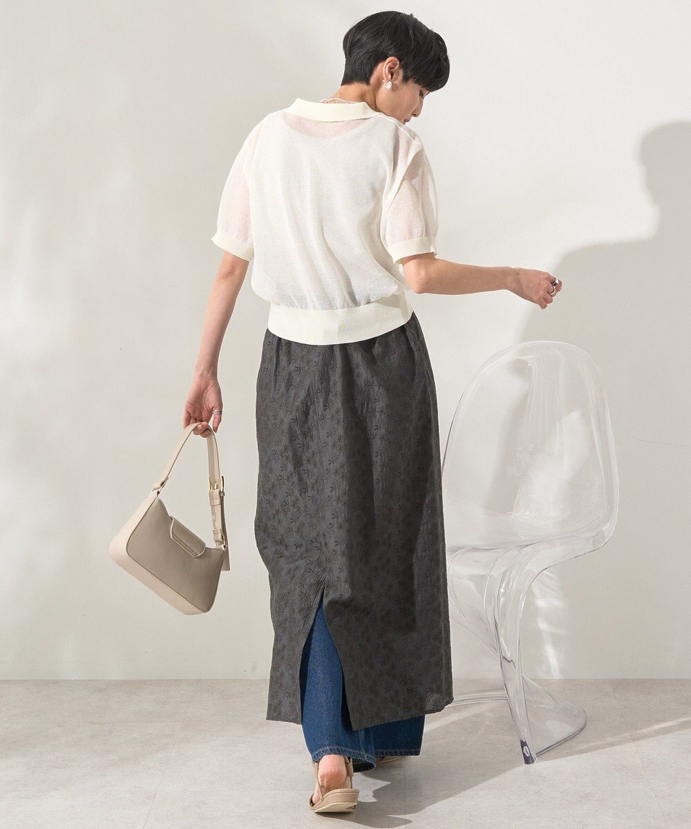 AMERICAN HOLIC ウォッシャブルシアーニット半袖ポロシャツ 