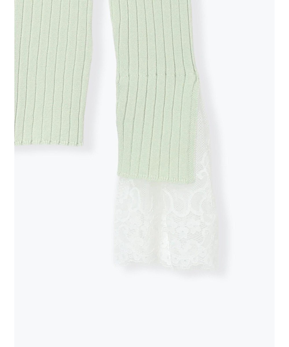 Te chichi レースカフスリブニット 