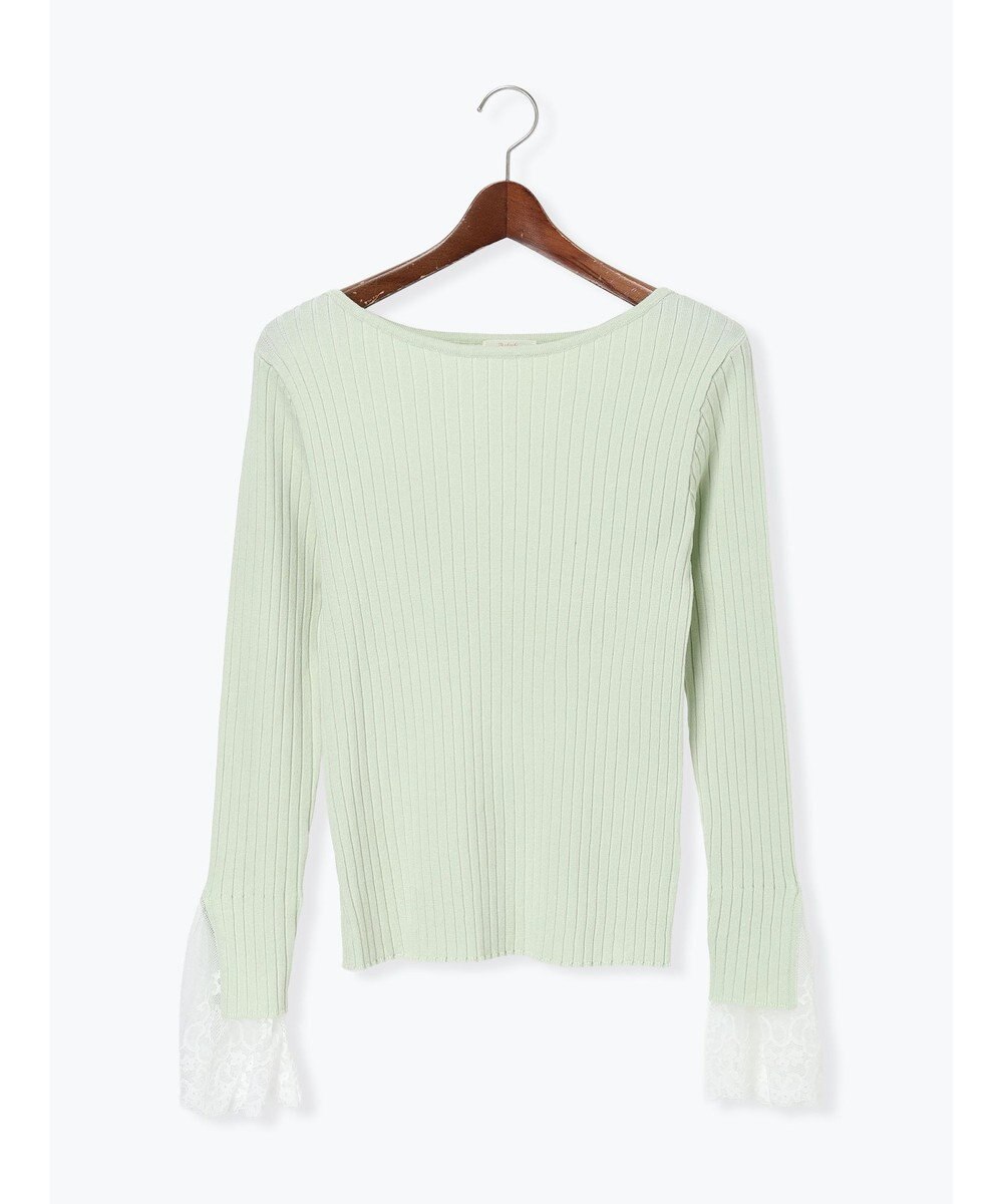 Te chichi レースカフスリブニット 