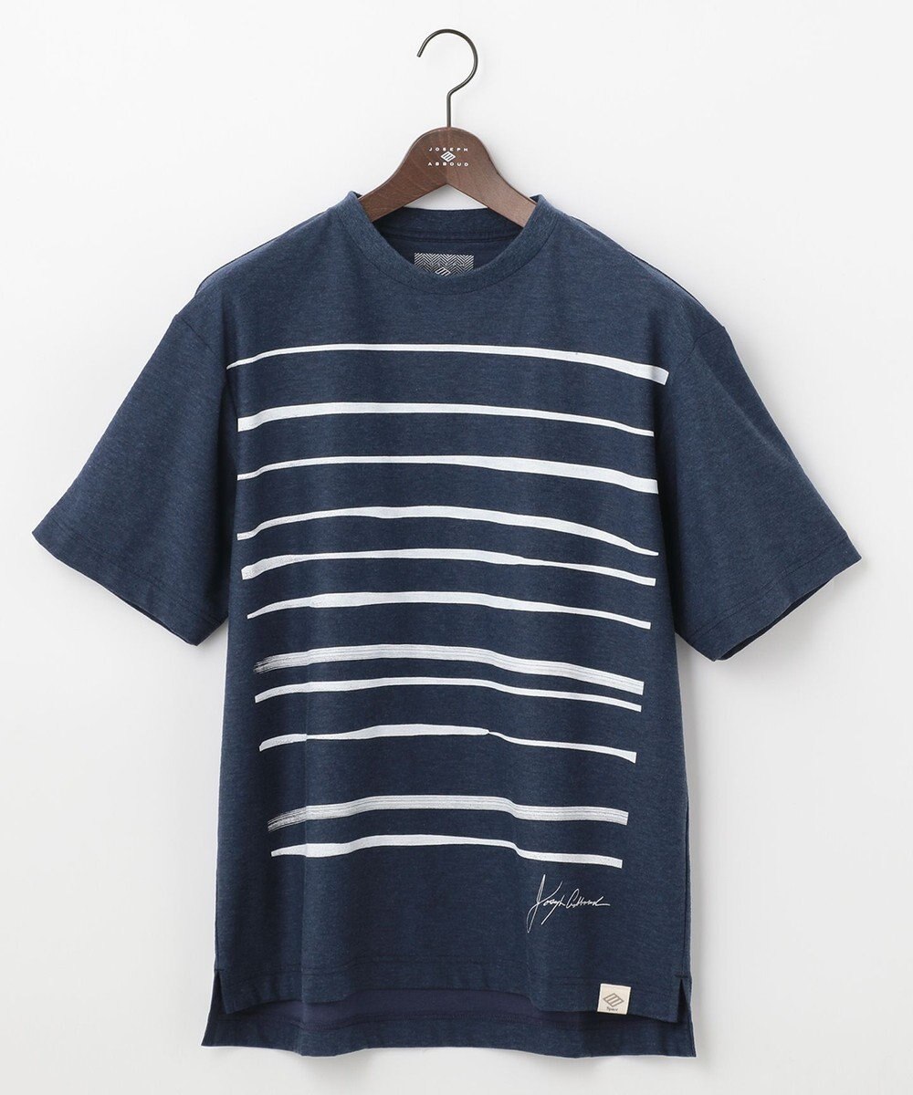 JOSEPH ABBOUD MOUNTAIN 【SPACE／UNISEX】スラブプレーティングボーダープリント Tシャツ 