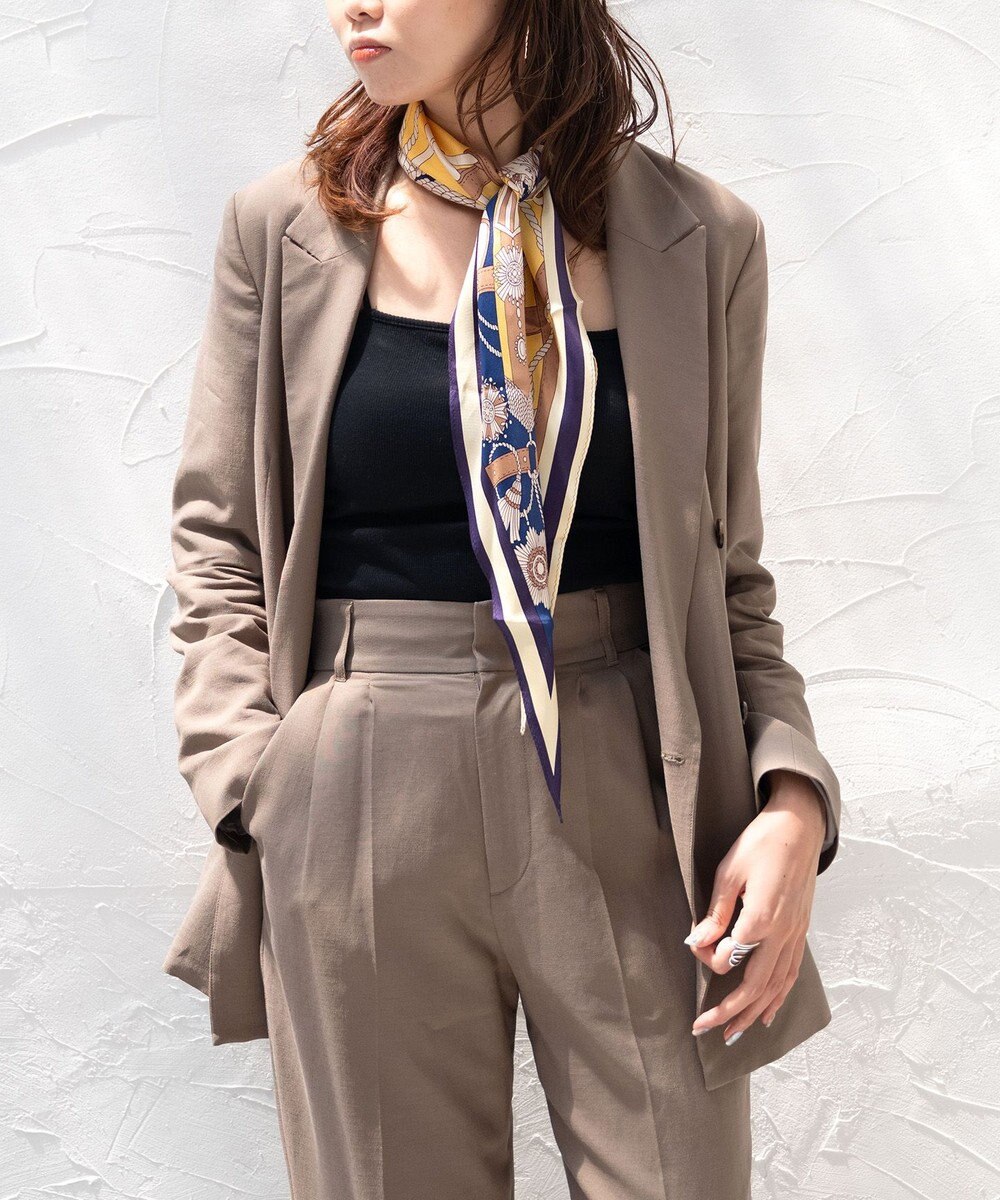 Marca 【Marcaオリジナル】バイカラーベルト シルクツイル 菱形スカーフ 