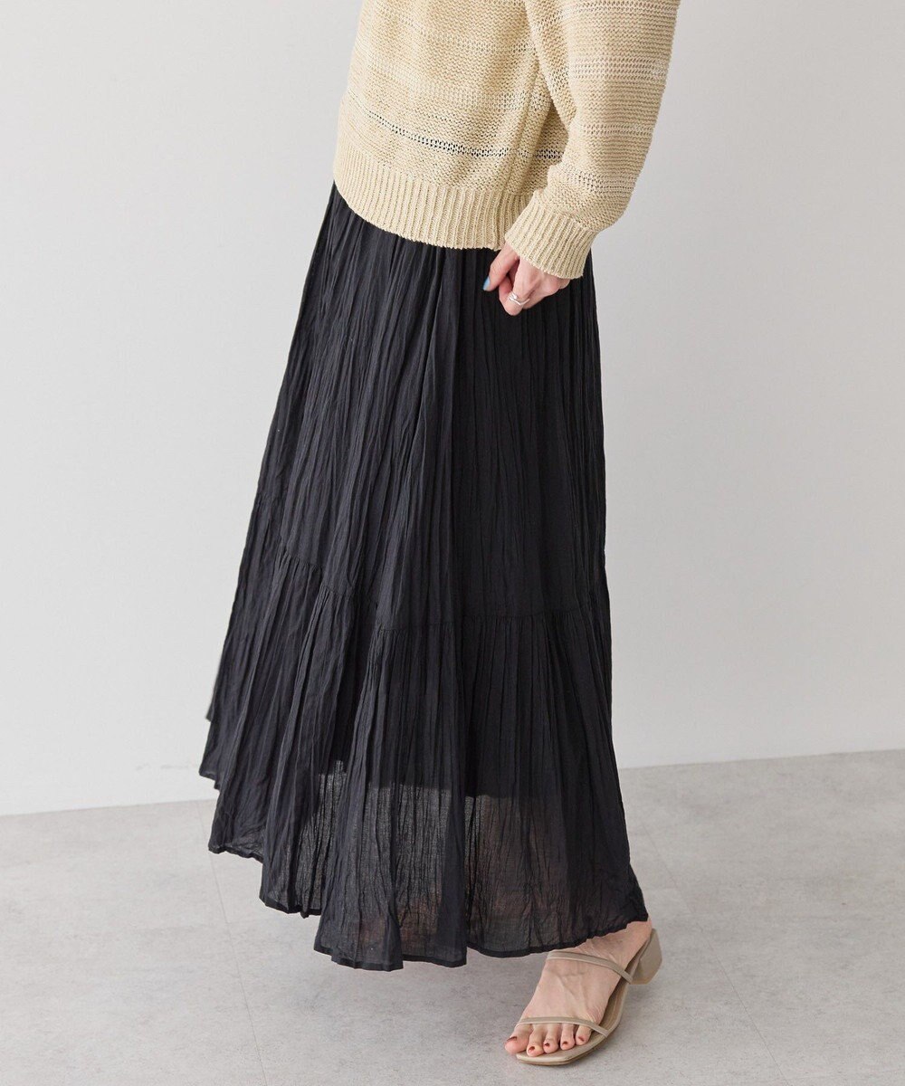 AMERICAN HOLIC ボイルクリンクルティアードスカート 