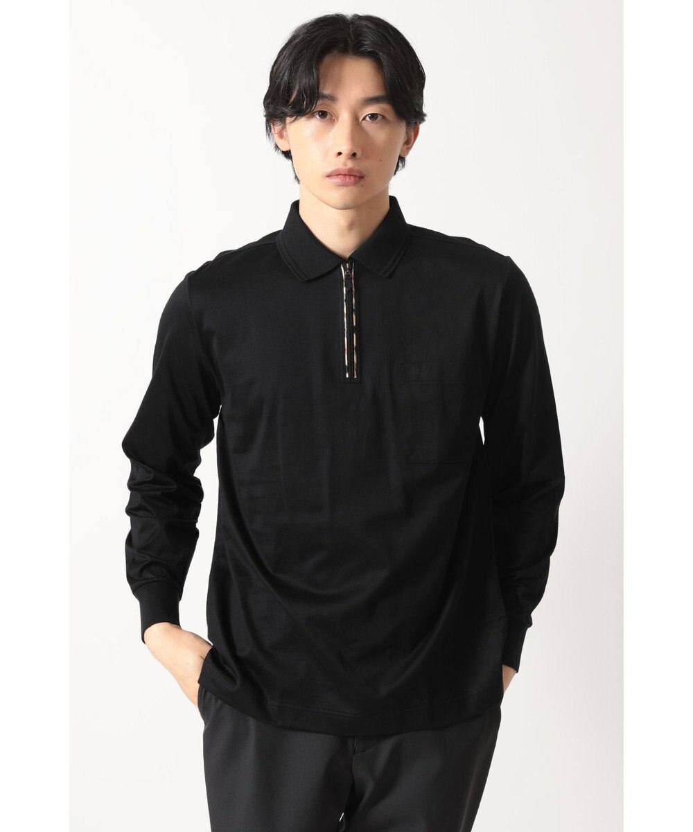 DAKS チェックプラケット ジップアップポロ 