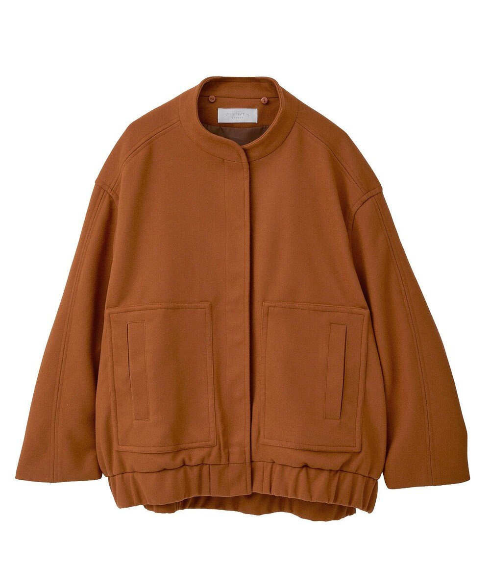 Green Parks ニットフード付きウーリーブルゾン 