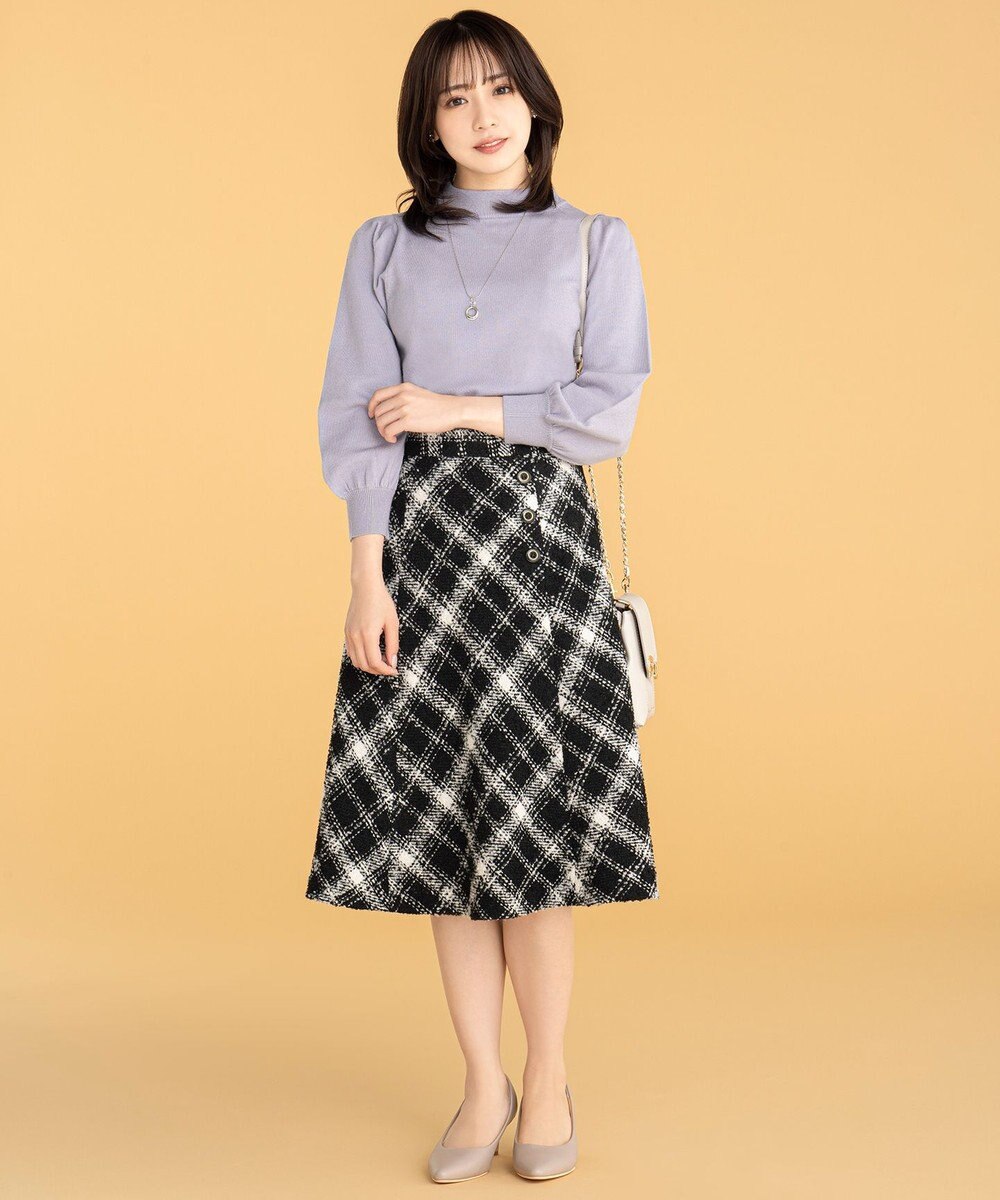 ANY SIS S 【低身長企画】バックパール調ポイント ニット 