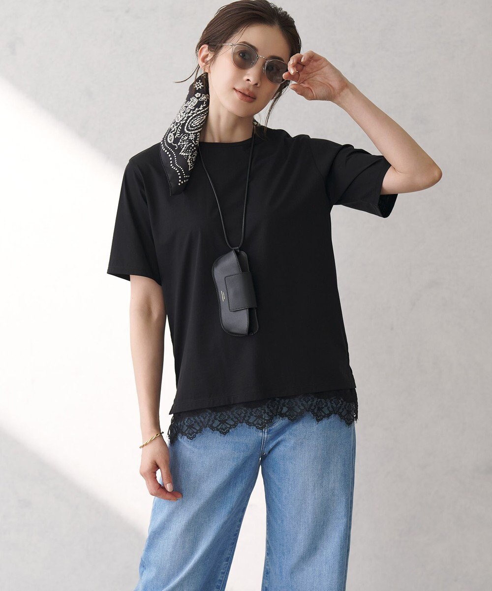 23区 【見上愛さん着用/CanCam掲載】シアーコンフォート クルーネック Tシャツ 