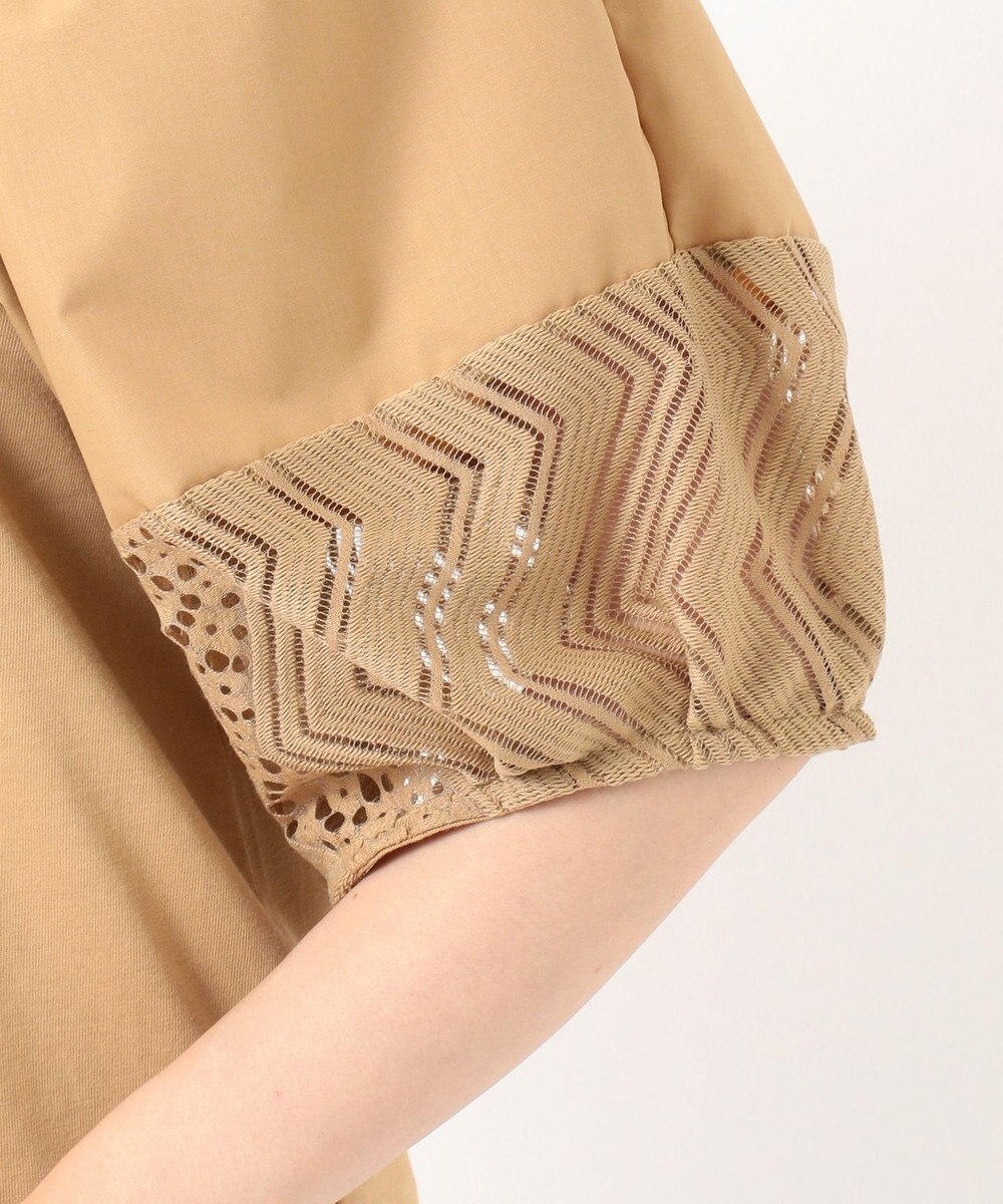 SHARE PARK LADIES 【洗える】ボリュームスリーブフハクコンビカットソー 