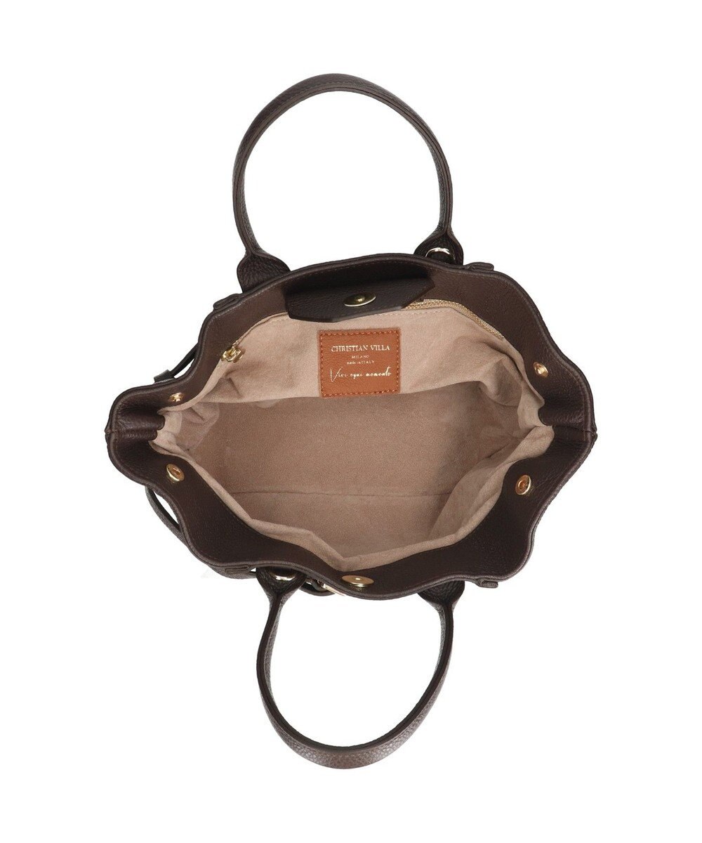 INTER-CHAUSSURES 【CHRISTIAN VILLA】レザーミディアムハンドバッグ 