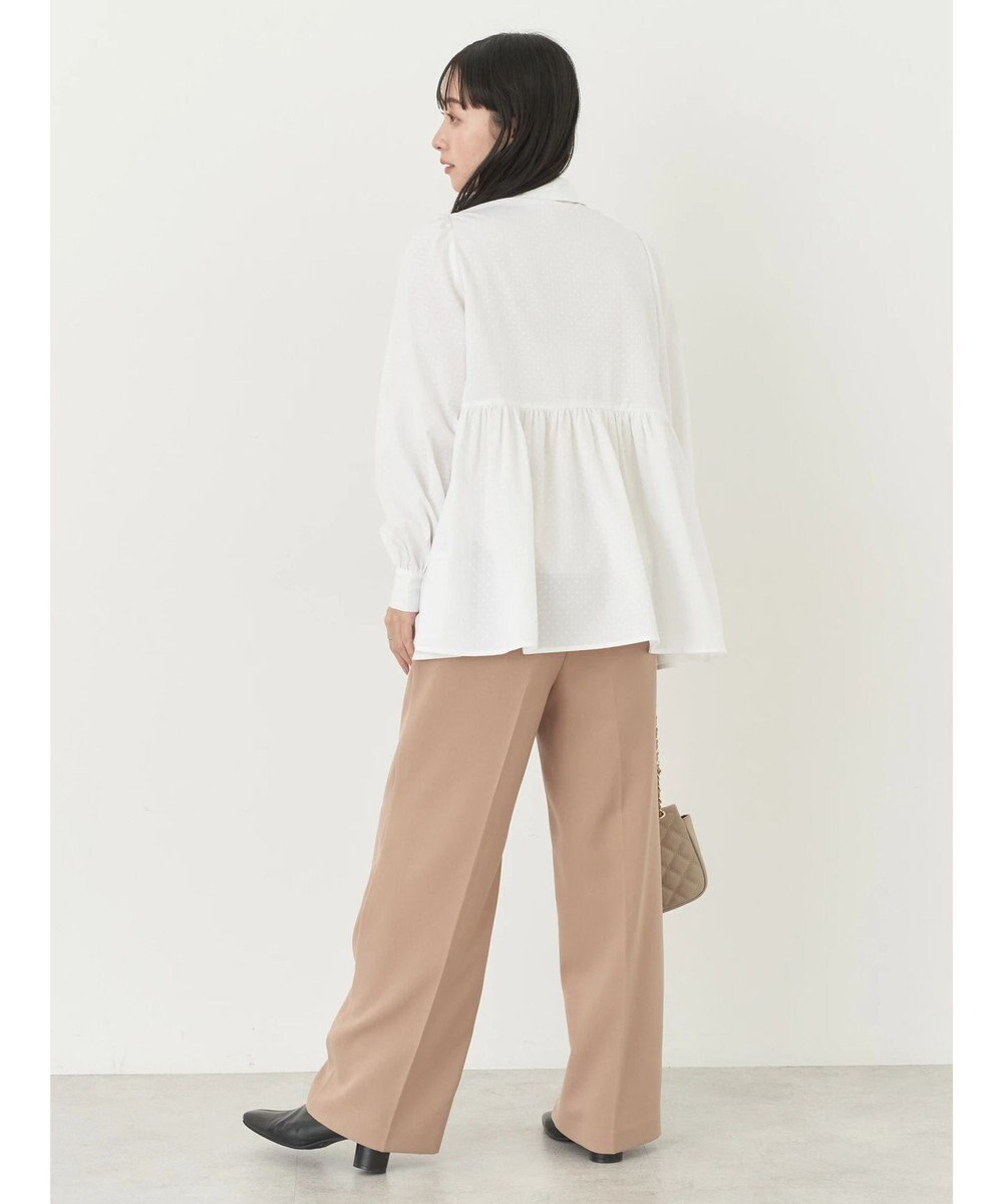 earth music&ecology リボン付き切り替えギャザーシャツチュニック 