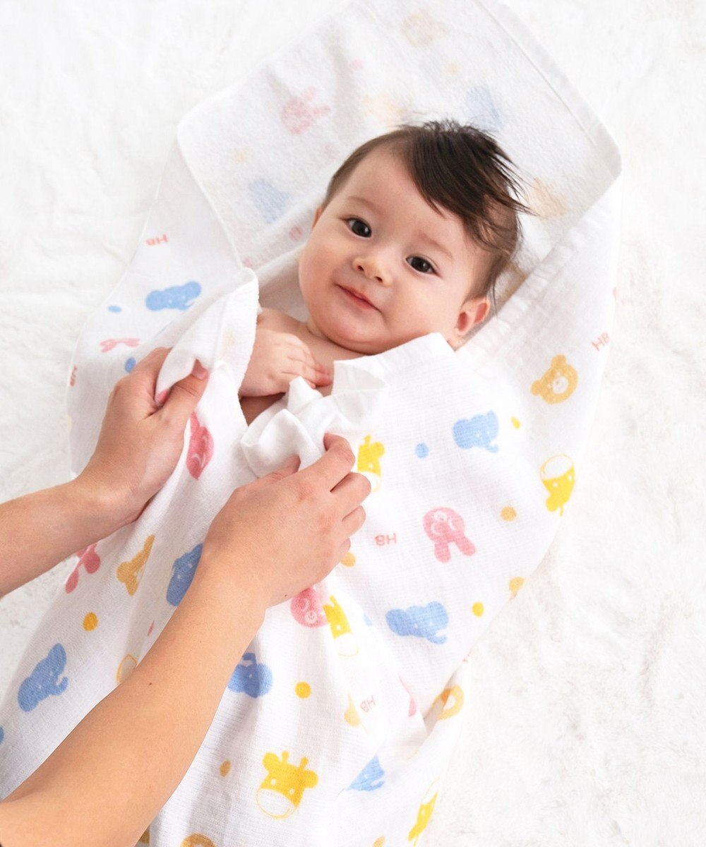 MIKI HOUSE HOT BISCUITS ガーゼバスタオル＆ラトルギフトセット【BOX付き】 