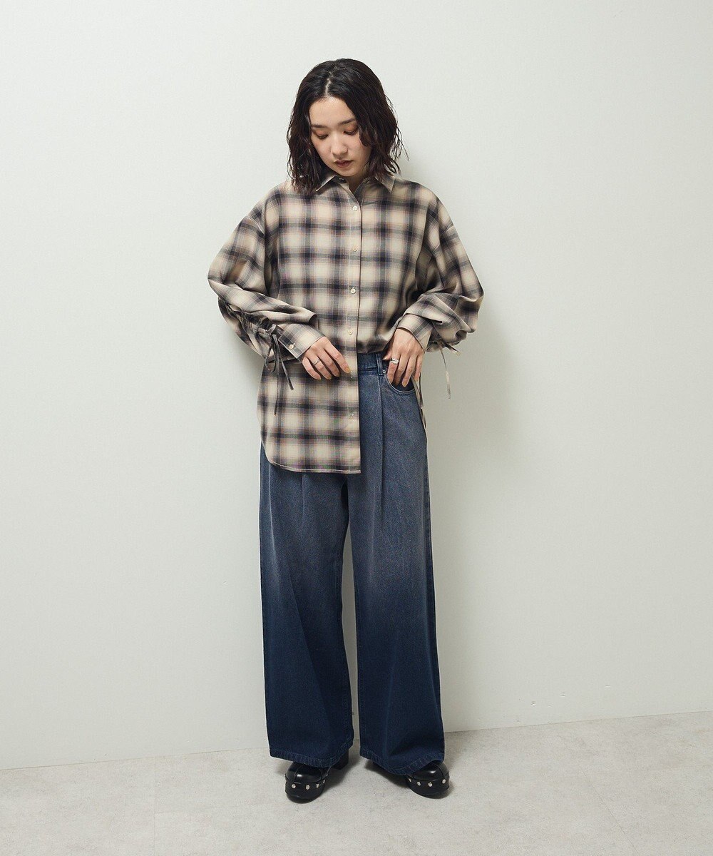 Green Parks ・ＥＬＥＮＣＡＲＥ　ＤＵＥ　チェックギャザーシャツ 