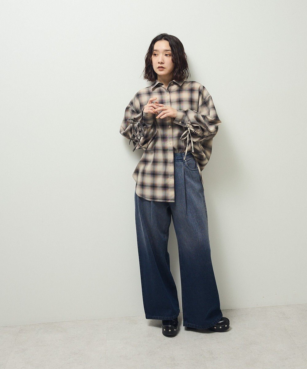 Green Parks ・ＥＬＥＮＣＡＲＥ　ＤＵＥ　チェックギャザーシャツ 