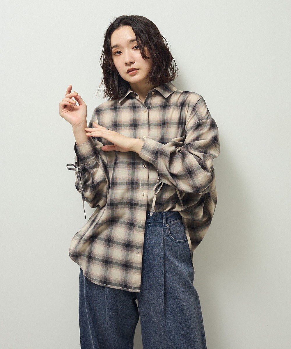 Green Parks ・ＥＬＥＮＣＡＲＥ　ＤＵＥ　チェックギャザーシャツ 