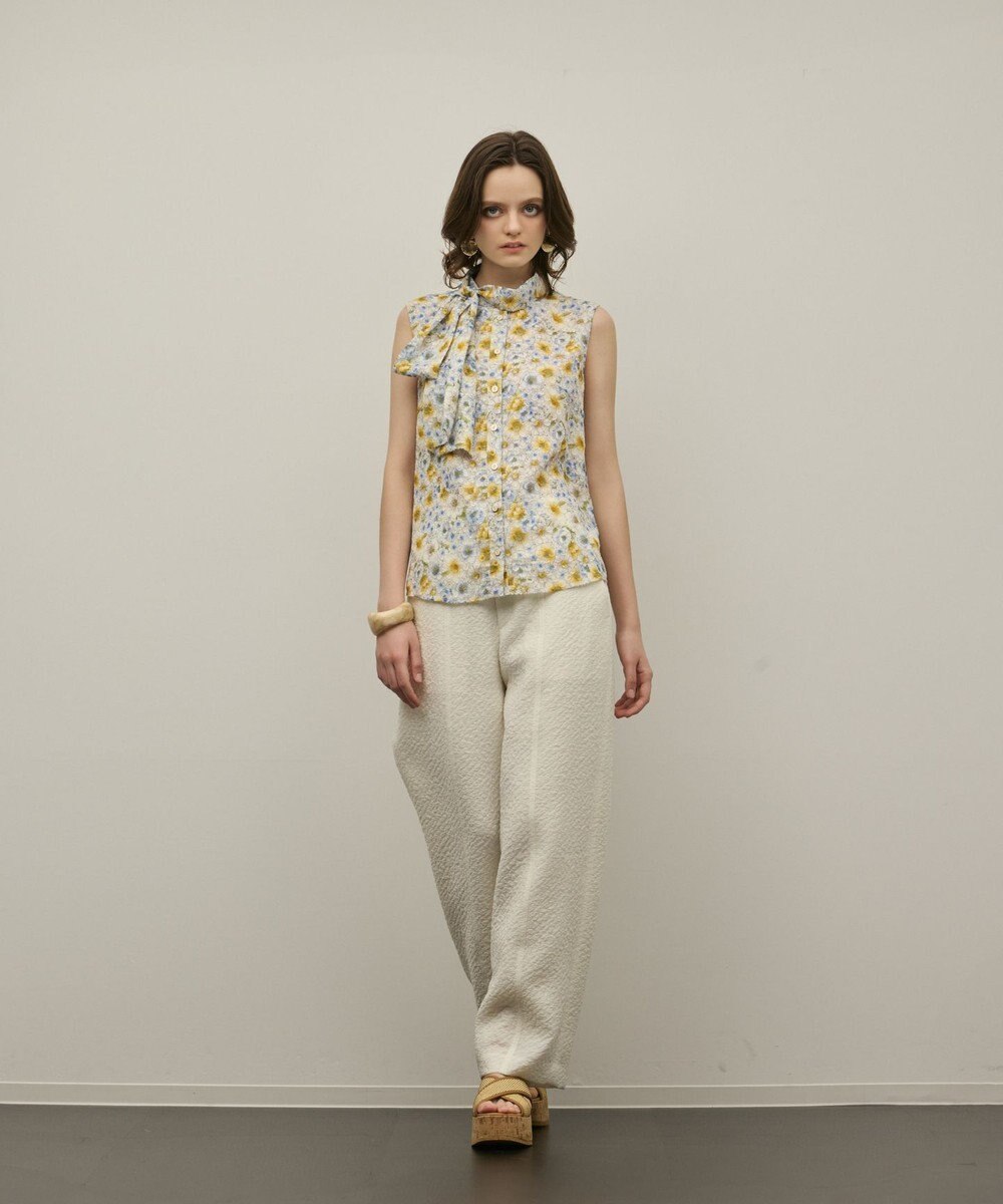 GRACE CONTINENTAL シアーフラワープリントジャガードブラウス 