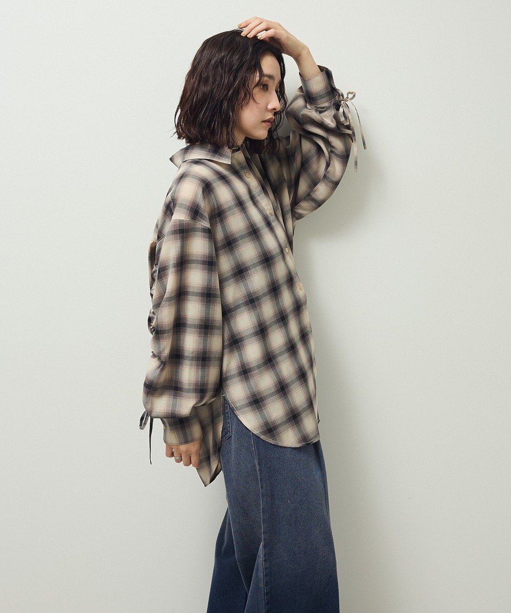 Green Parks ・ＥＬＥＮＣＡＲＥ　ＤＵＥ　チェックギャザーシャツ 