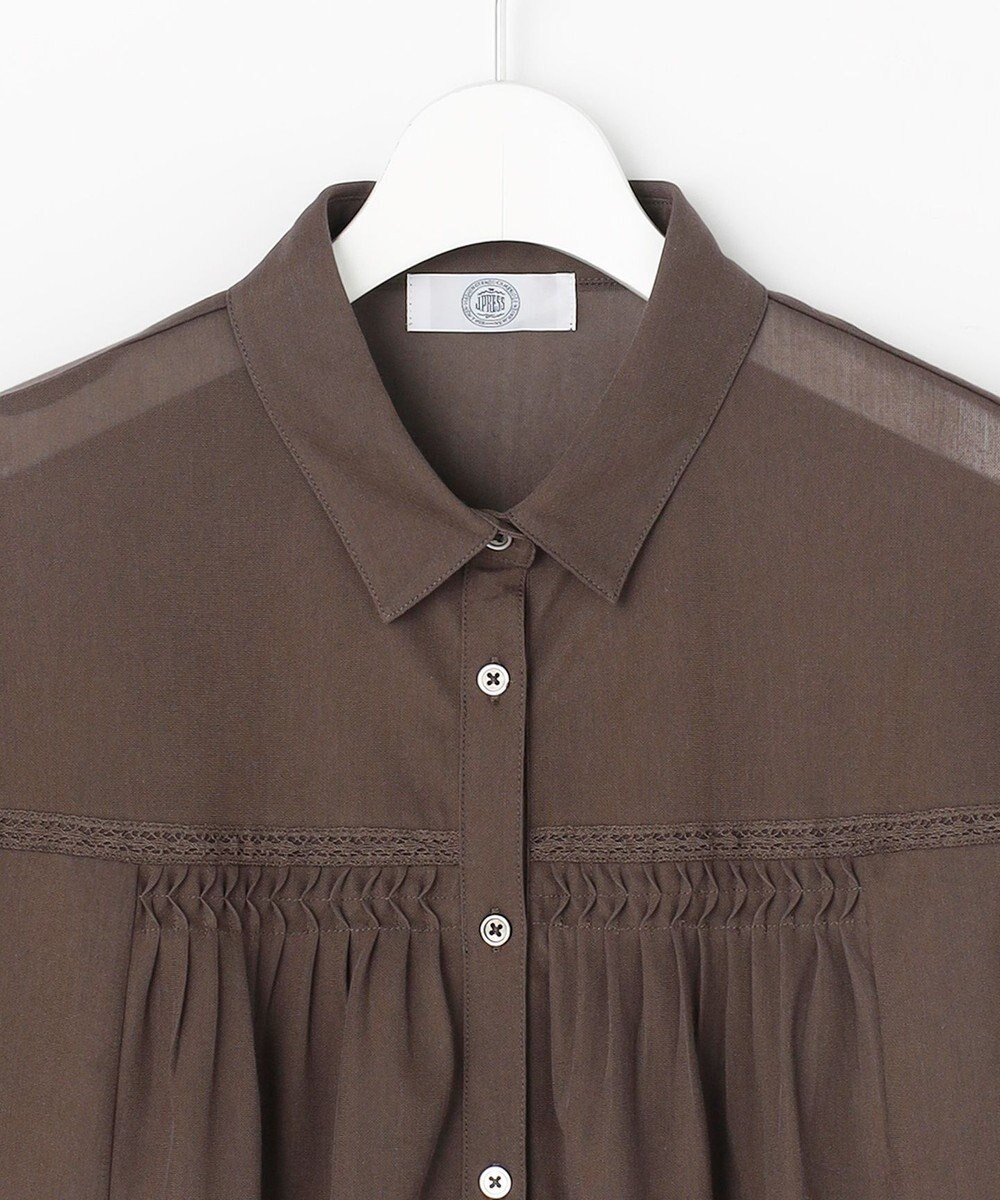 J.PRESS LADIES S シアードライトリコット シャツライク カットソー 