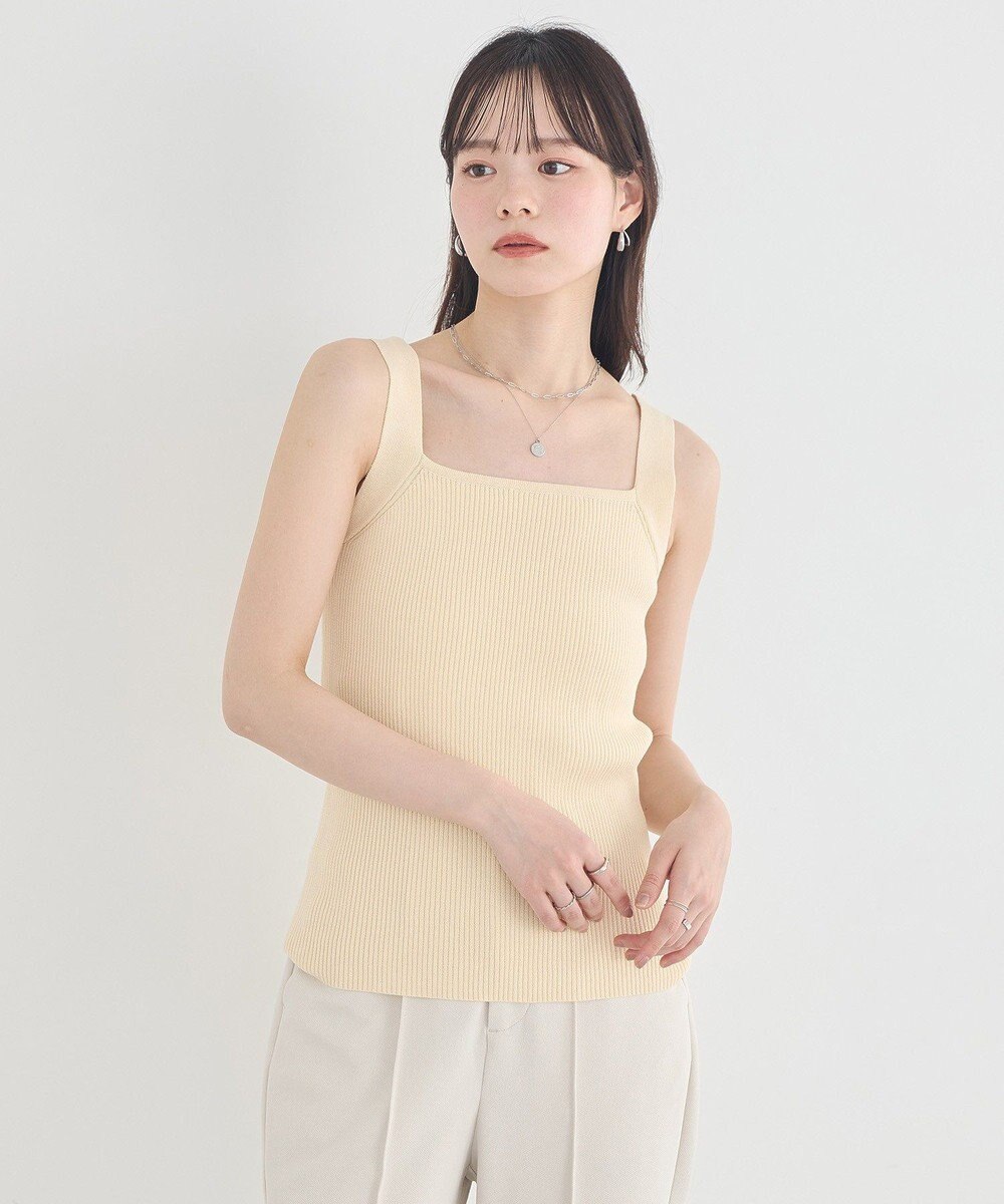 earth music&ecology リブニットタンクトップ 