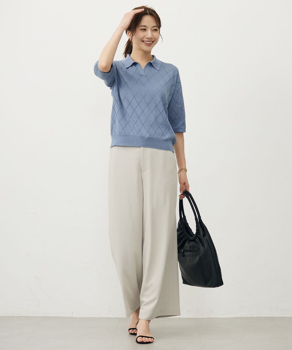 J.PRESS LADIES 【洗える・抗菌防臭】COTTON POLYESTER ポロ ニット 