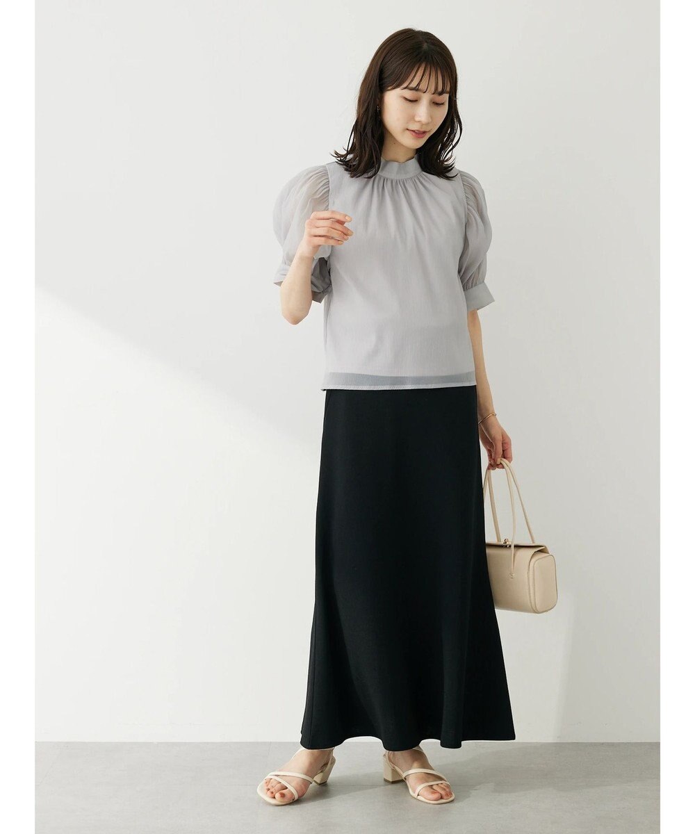 Green Parks カットジョーゼット裾フレアスカート 