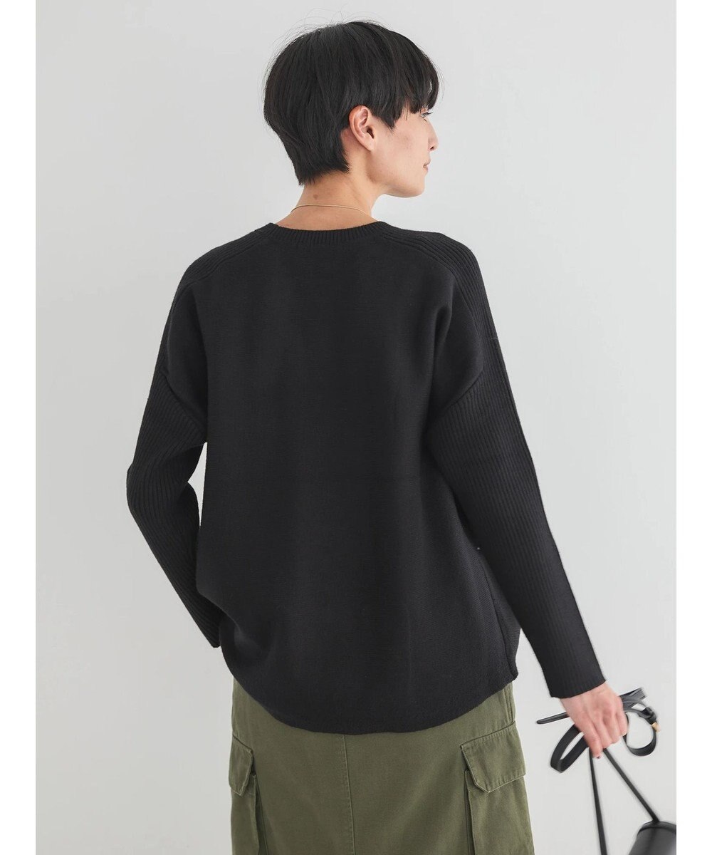 AMERICAN HOLIC バイパチ袖リブラグランニットプルオーバー 